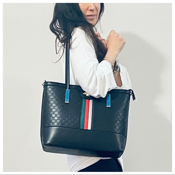 Chic vegan leather tote and wallet bag set - Picture 5 of 12